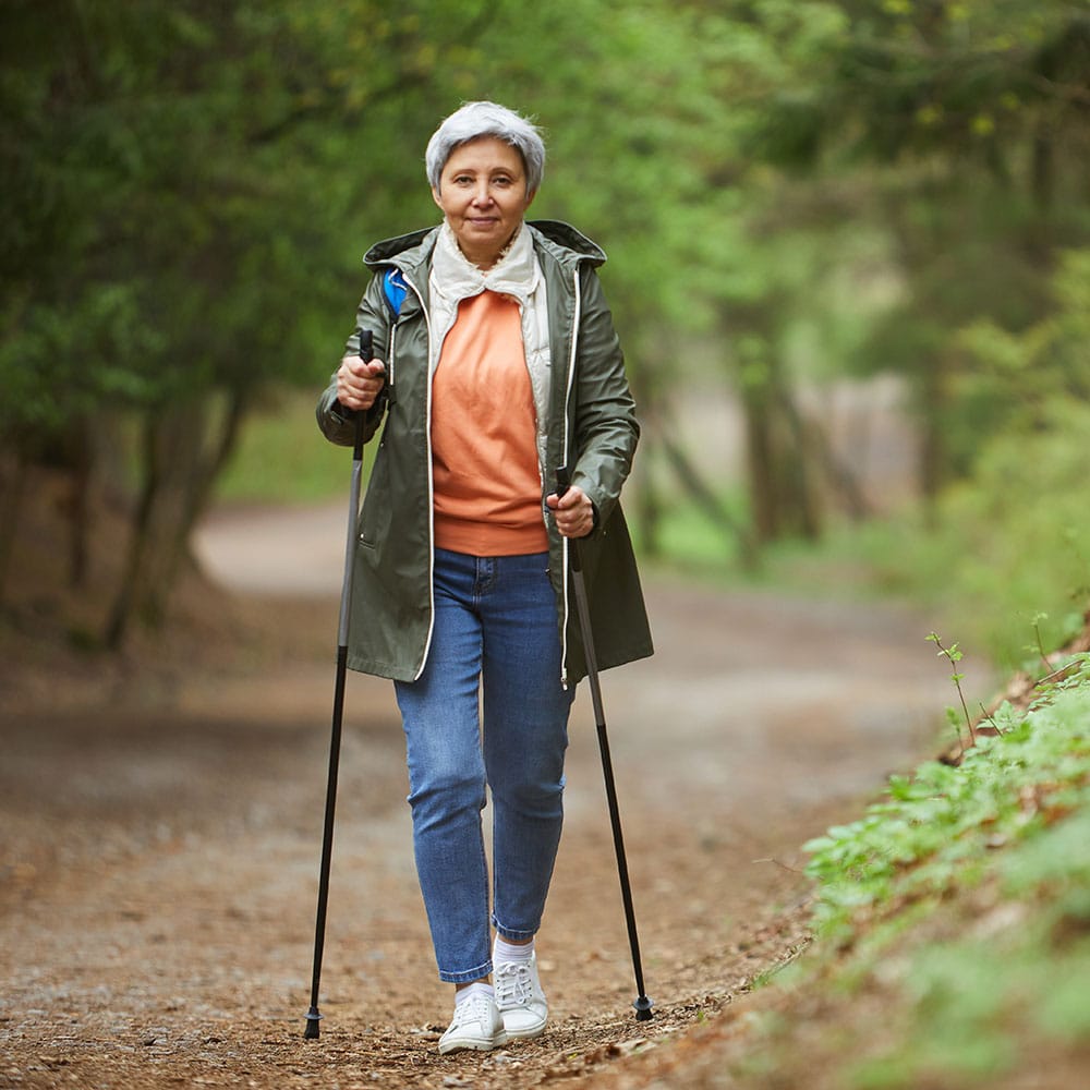 active senior woman walking