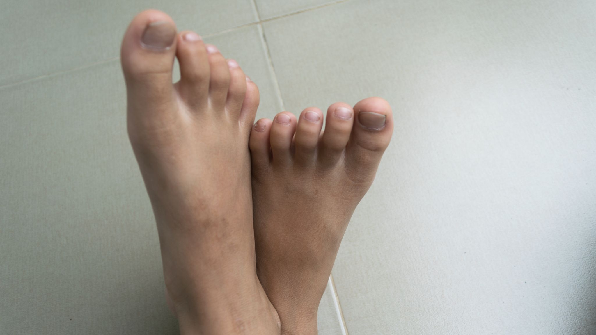 Close up Bare Feet of a Woman