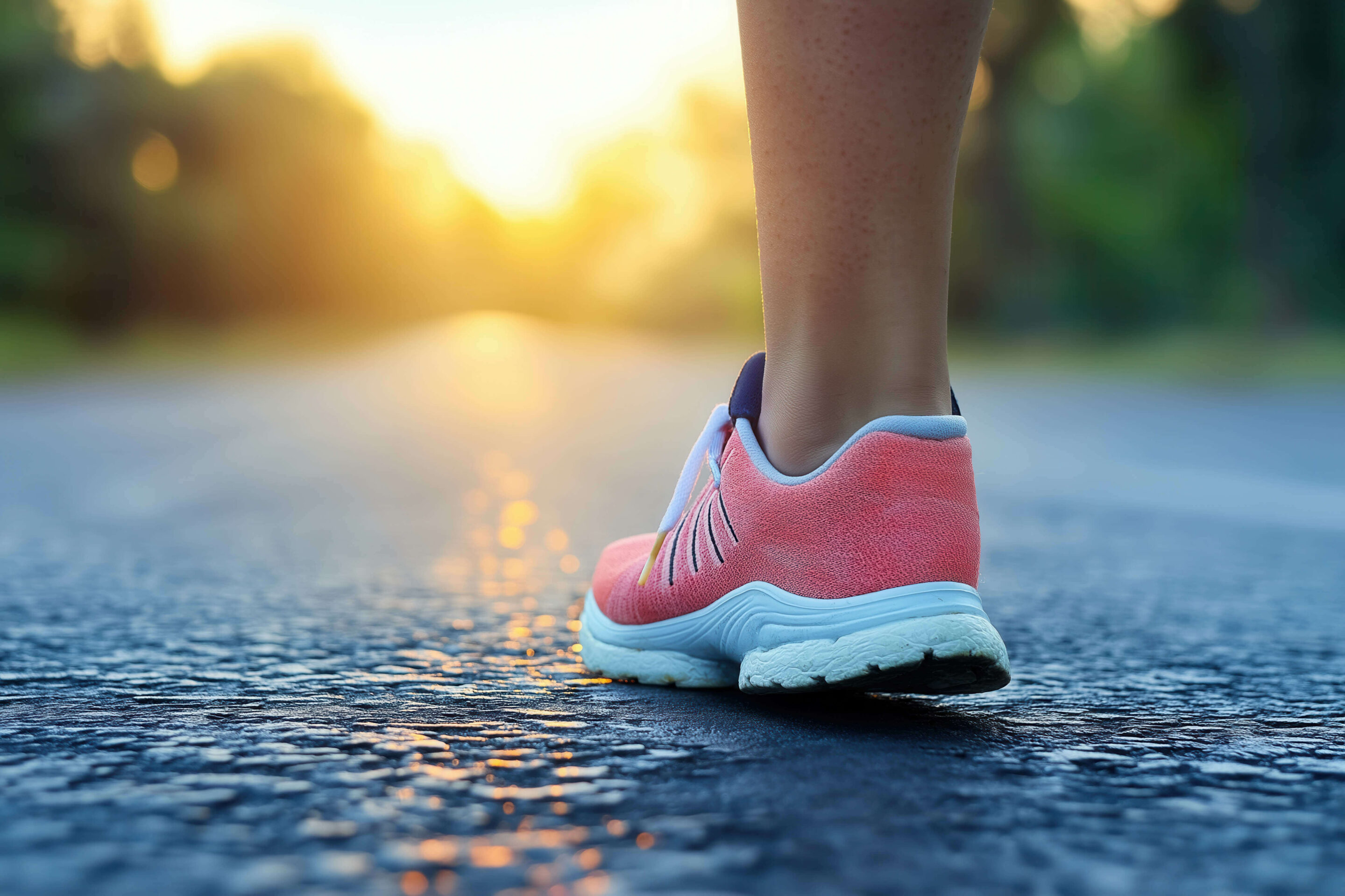 Female runner with healed achilles tendon